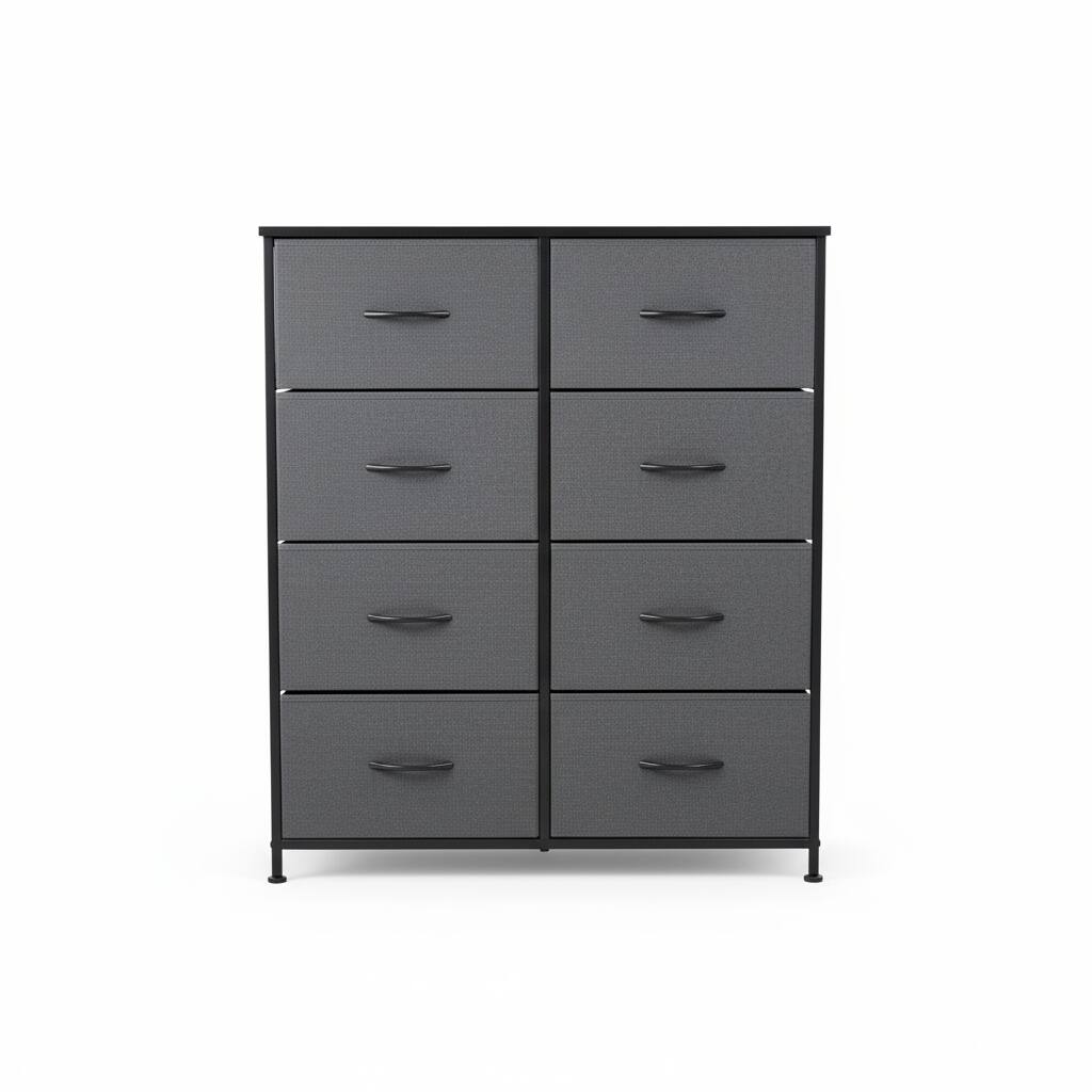 Front. AOITUN - 8-Drawer Fabric Storage Dresser Gray - Ideal Dorm Room Dresser Storage, Bedroom Organizer with Drawers - Gray.
