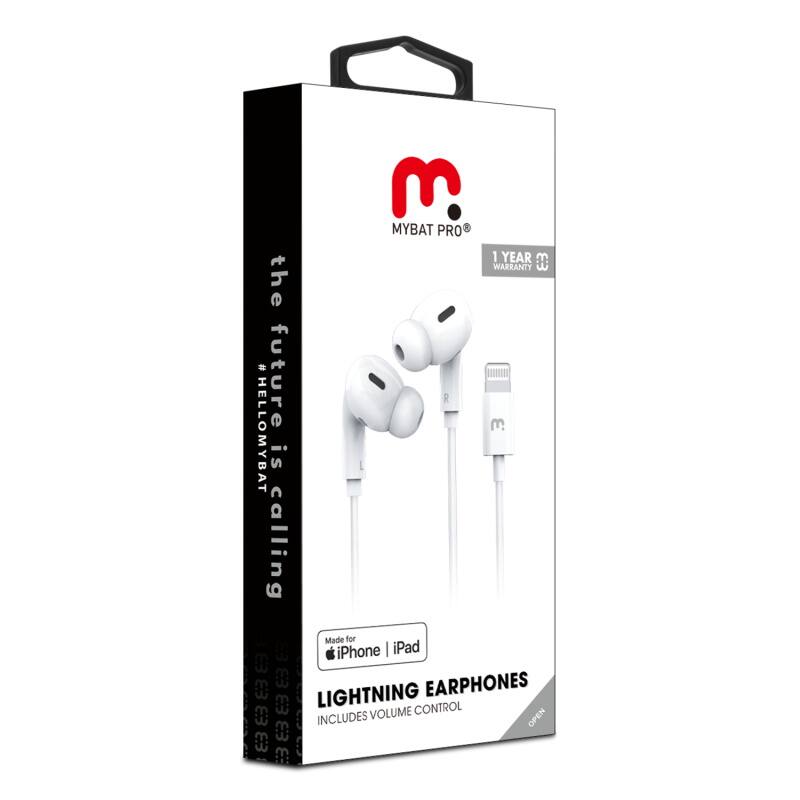Mybat Pro Mfi Lightning Earphones includes Volume Control for