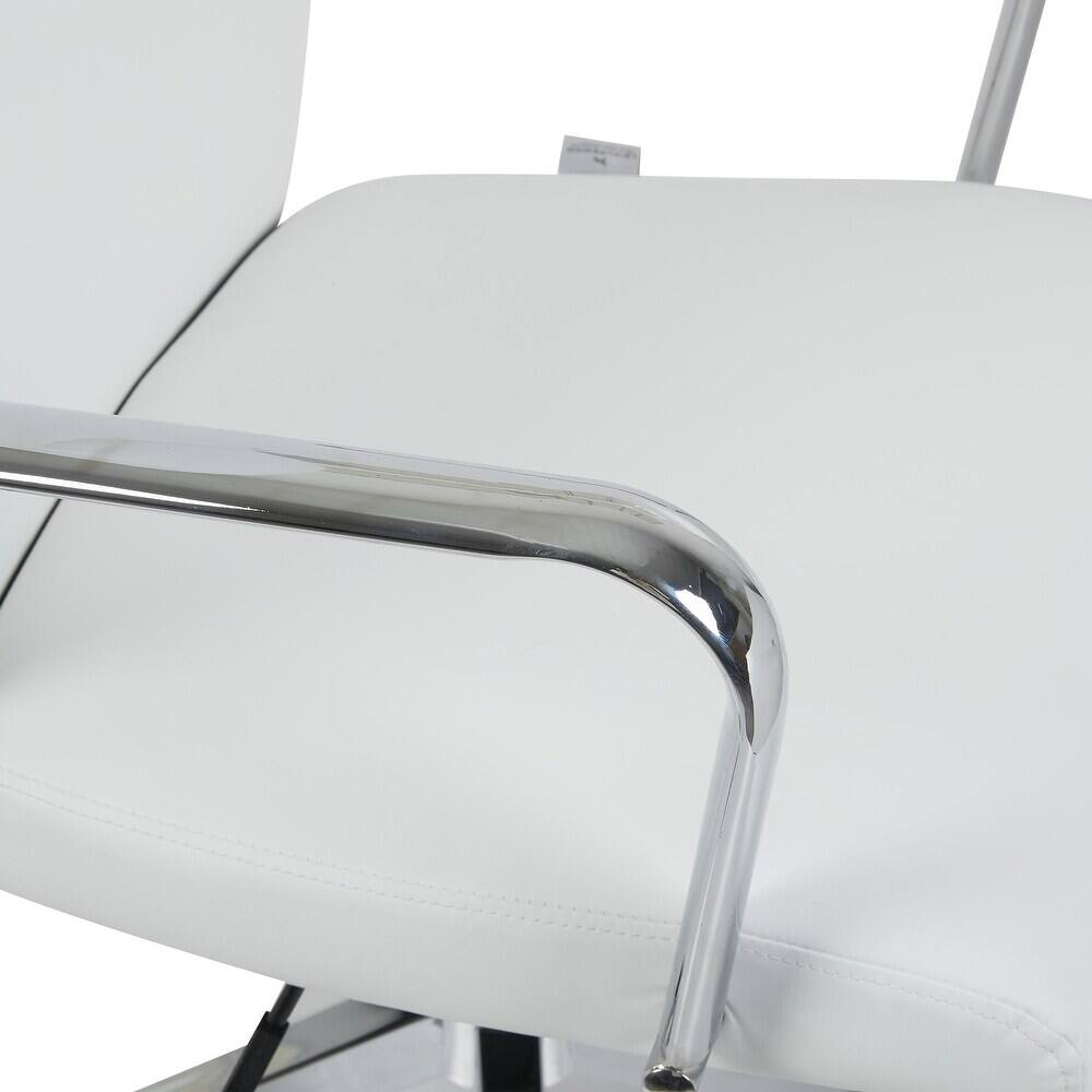 Alt View 9. LeisureMod - Flux Series Office Chair, Executive Modern Ergonomic Swivel Desk Computer Chair with Wheels - White.