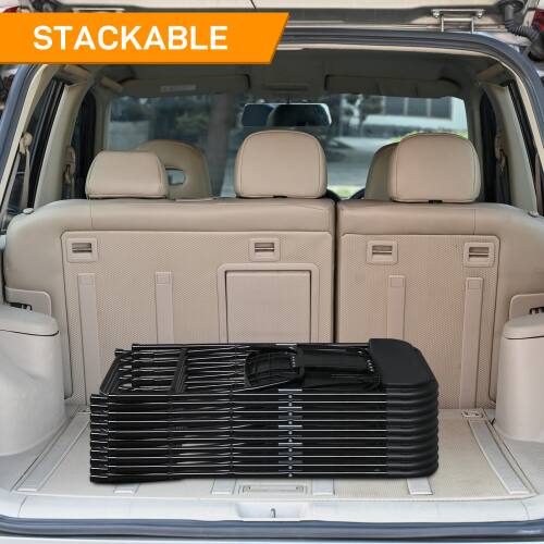 Alt View 5. Winado - 6 PCS Folding Plastic Chair Wedding Party 360LBS Capacity for Outdoor Indoor - Black.