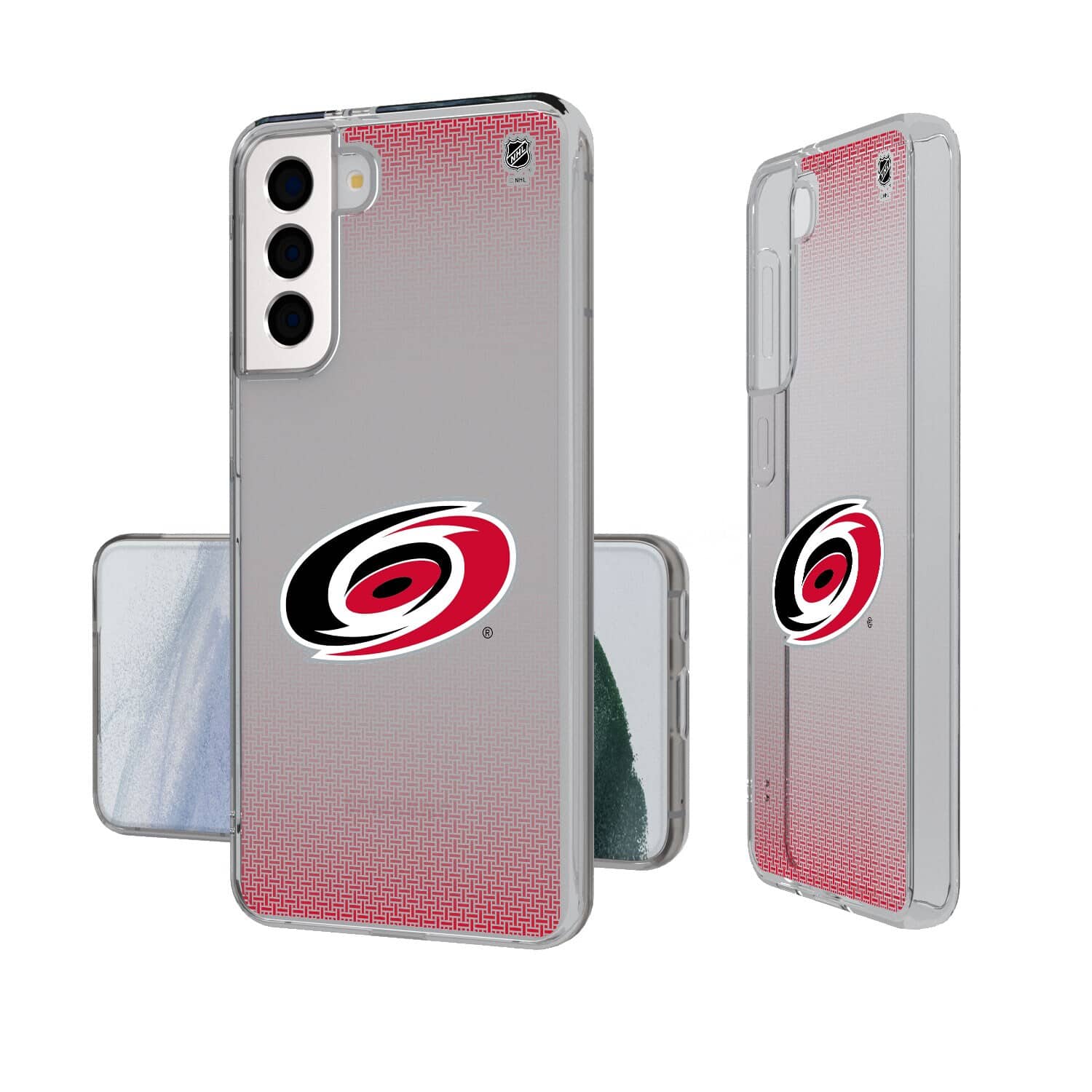 Front. Keyscaper - Carolina Hurricanes Linen Logo Galaxy Clear Case - S24 - Multicolor.