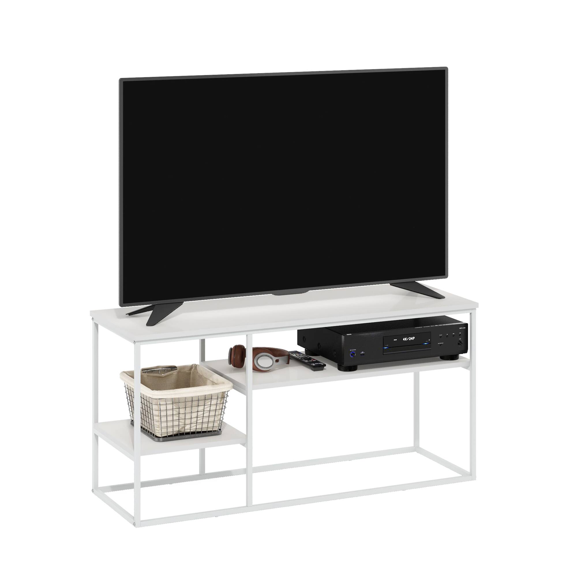 Alt View 3. Furinno - Moretti Modern Lifestyle TV Stand for TV up to 50 Inch - Solid White/White.