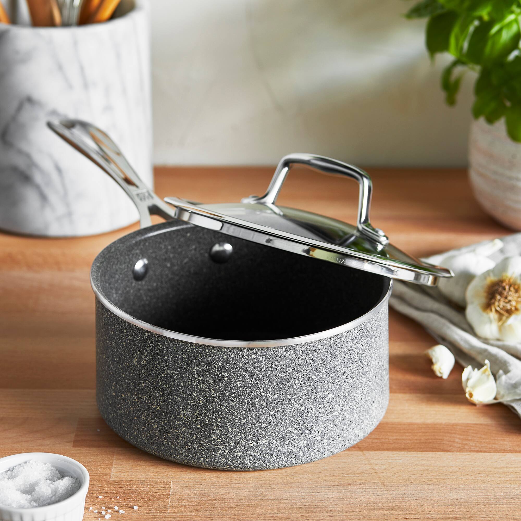 ZWILLING - Vitale 2-qt Aluminum Nonstick Saucepan with Lid - Gray - Thumbnail 2