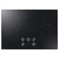 Samsung - 30" Electric Cooktop with 5 Burners and ENERGY STAR Certified Cooktop with Illuminated Knobs - Black - Front_Zoom