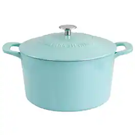 Martha Stewart - Enameled Cast Iron 7 Quart Dutch Oven with Lid - Turquoise