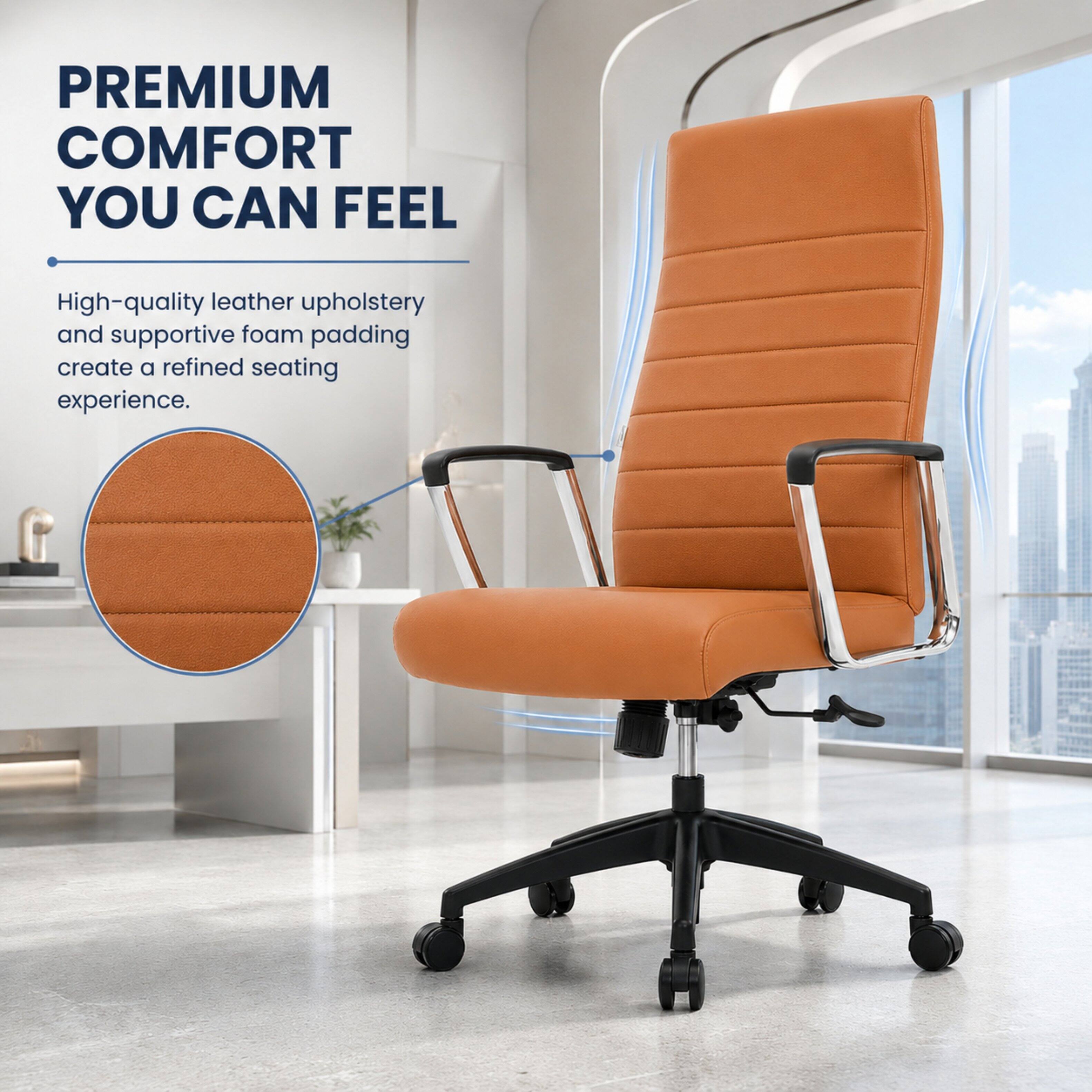 PREMIUM COMFORT YOU CAN FEEL

High-quality leather upholstery and supportive foam padding create a refined seating experience.