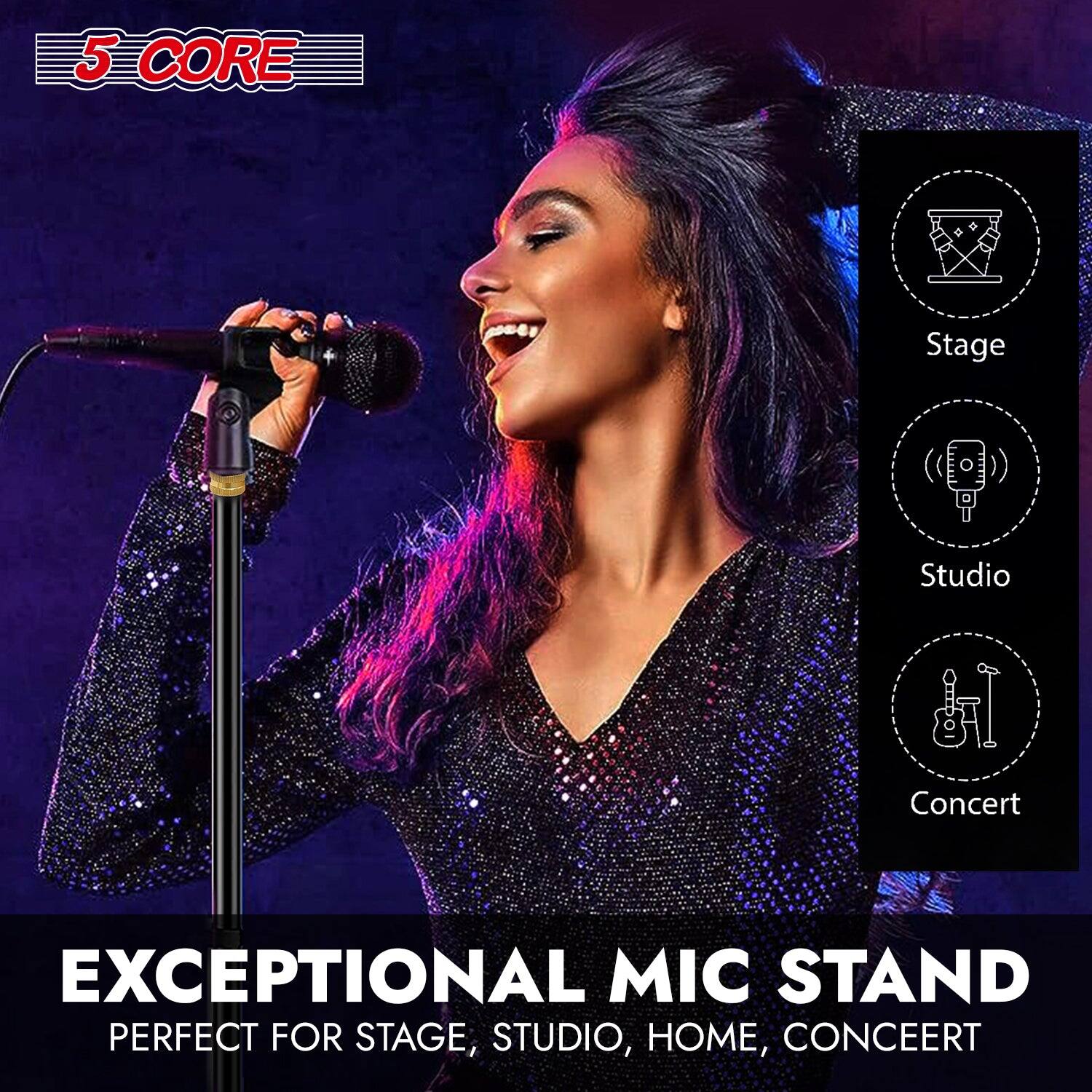 5 CORE, Stage, Studio, Concert, EXCEPTIONAL MIC STAND, PERFECT FOR STAGE, STUDIO, HOME, CONCEERT