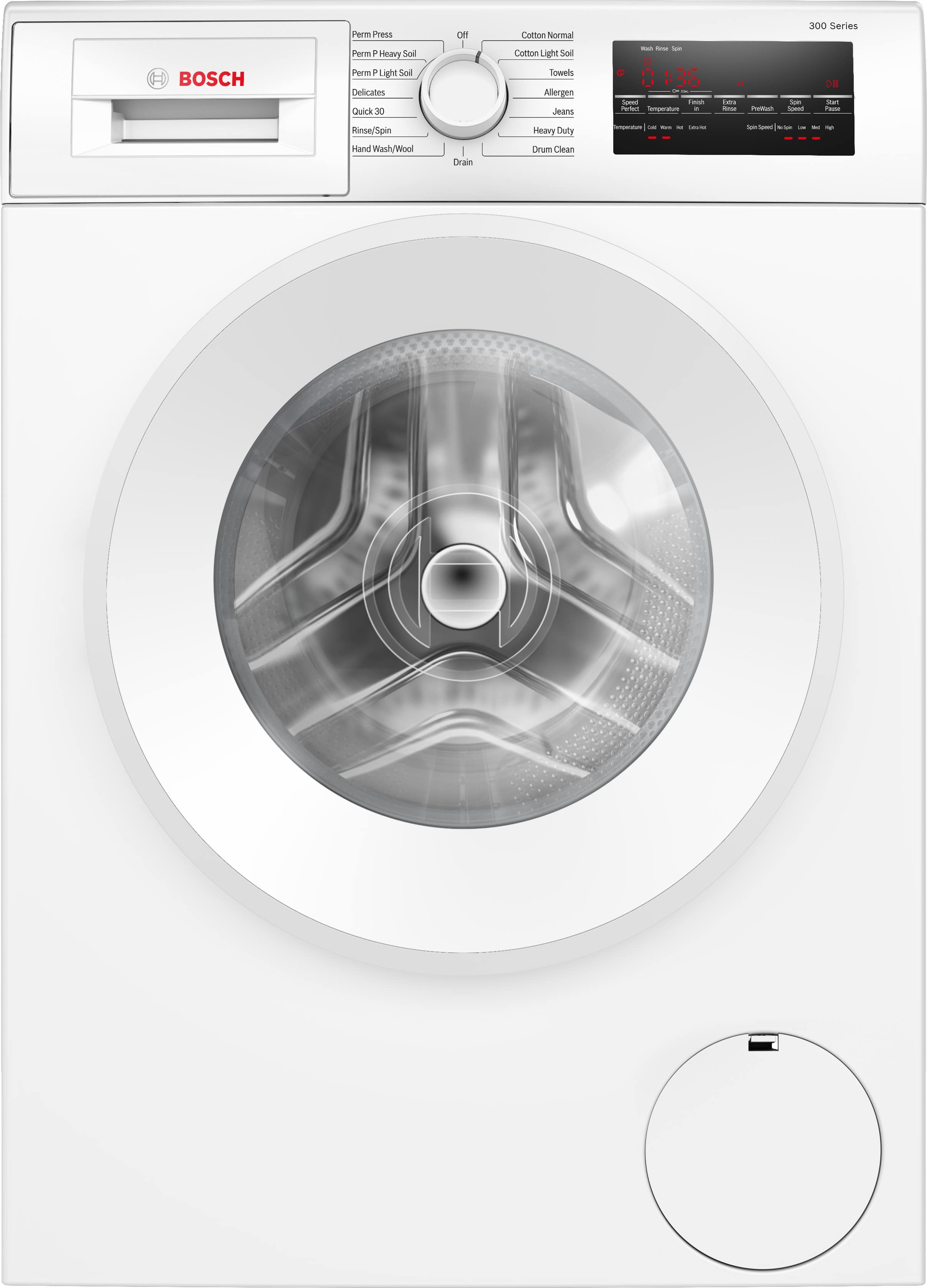 Bosch - 300 Series 2.2 Cu. Ft. High-Efficiency Stackable Smart Front Load Washer - White - Front_Zoom