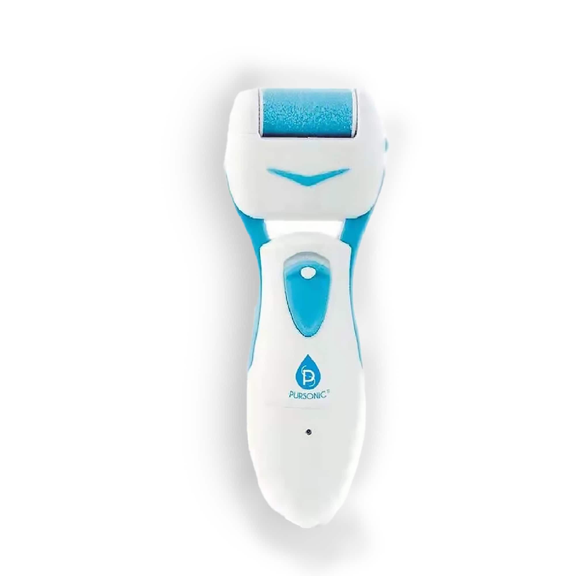 Front. Pursonic - Battery Operated Callus Remover, Foot Spa and Foot Smoother - Blue.