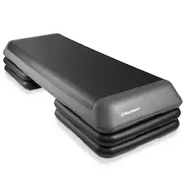 Philosophy Gym - Aerobic Exercise Adjustable Step Platform Health Club Size w/ 4 Risers - Gray