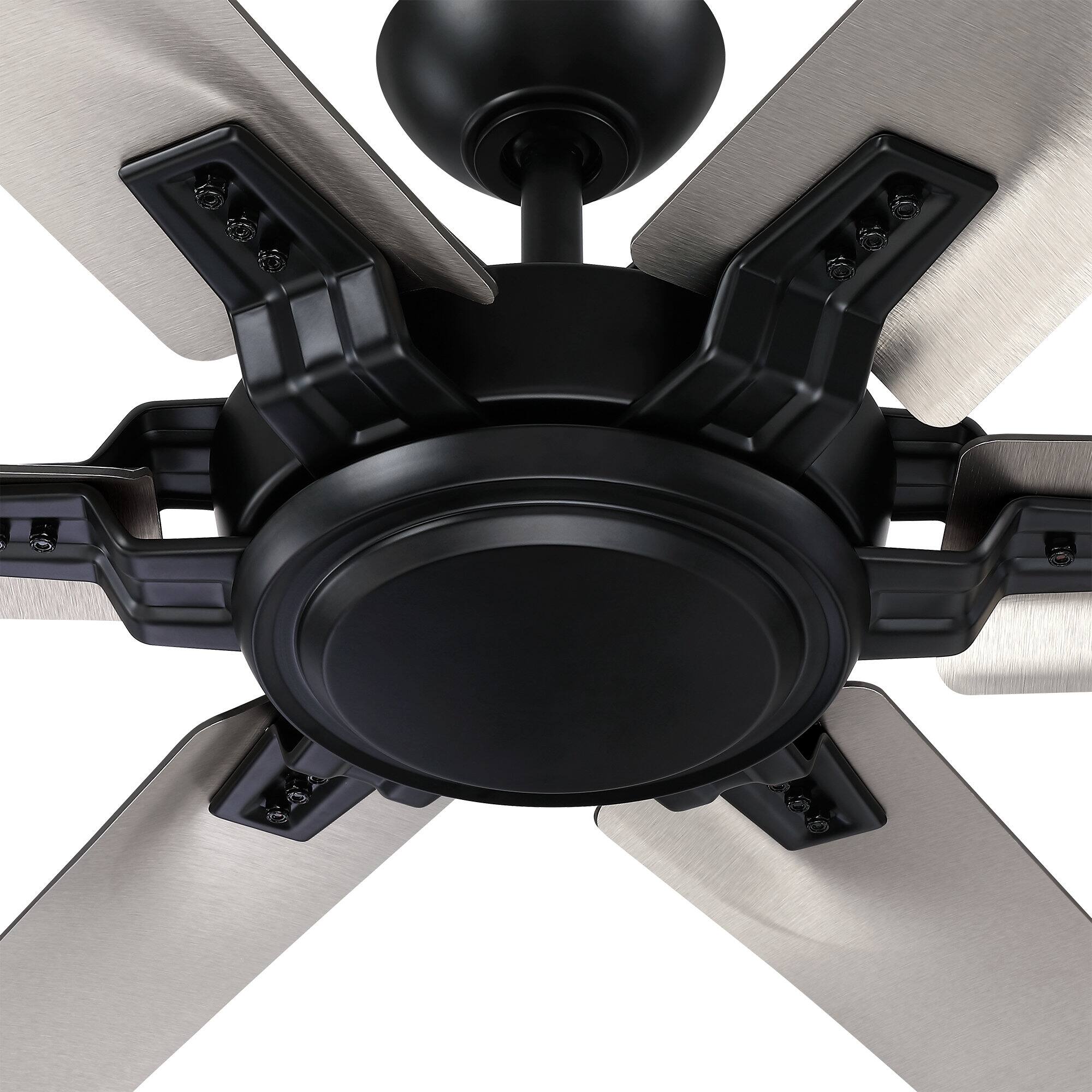 Alt View 3. Parrot Uncle - 70 in. Indoor Black 6-Speed DC Reversible Motor Ceiling Fan with Light and Remote - Black.