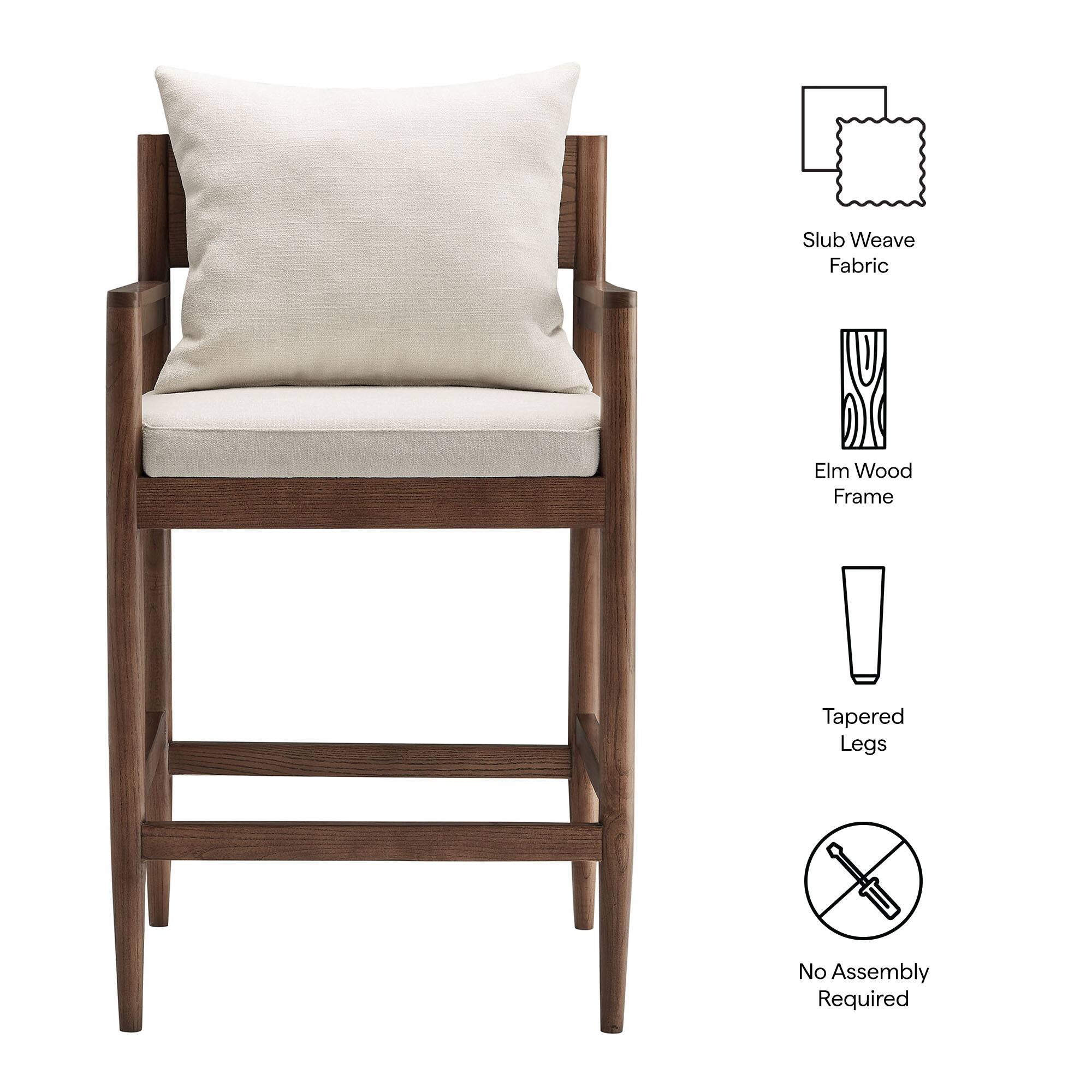 Slub Weave Fabric  
Elm Wood Frame  
Tapered Legs  
No Assembly Required