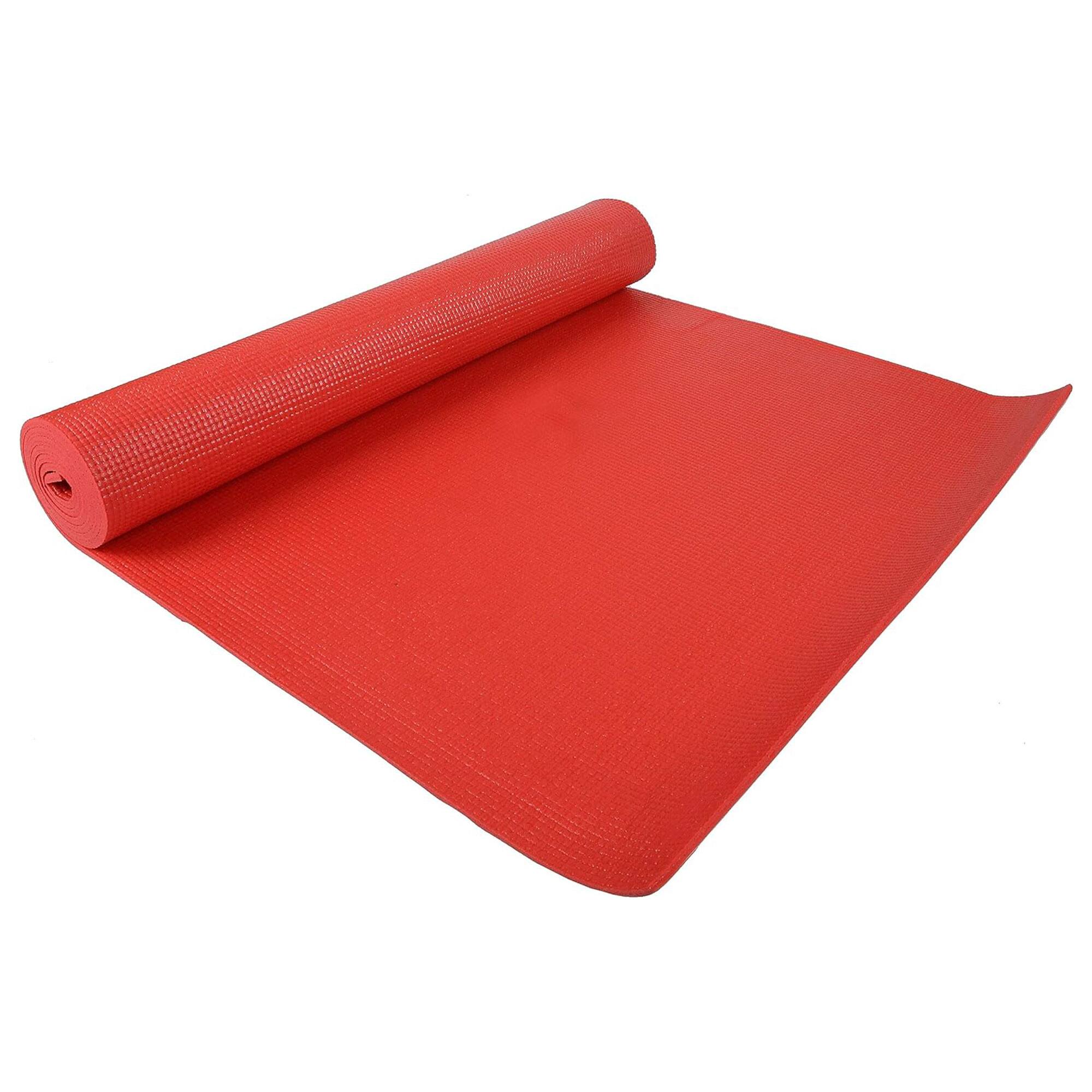 Alt View 10. Signature Fitness - Signature Fitness All Purpose High Density No Tear Exercise Mat w/Strap, Red - Red.