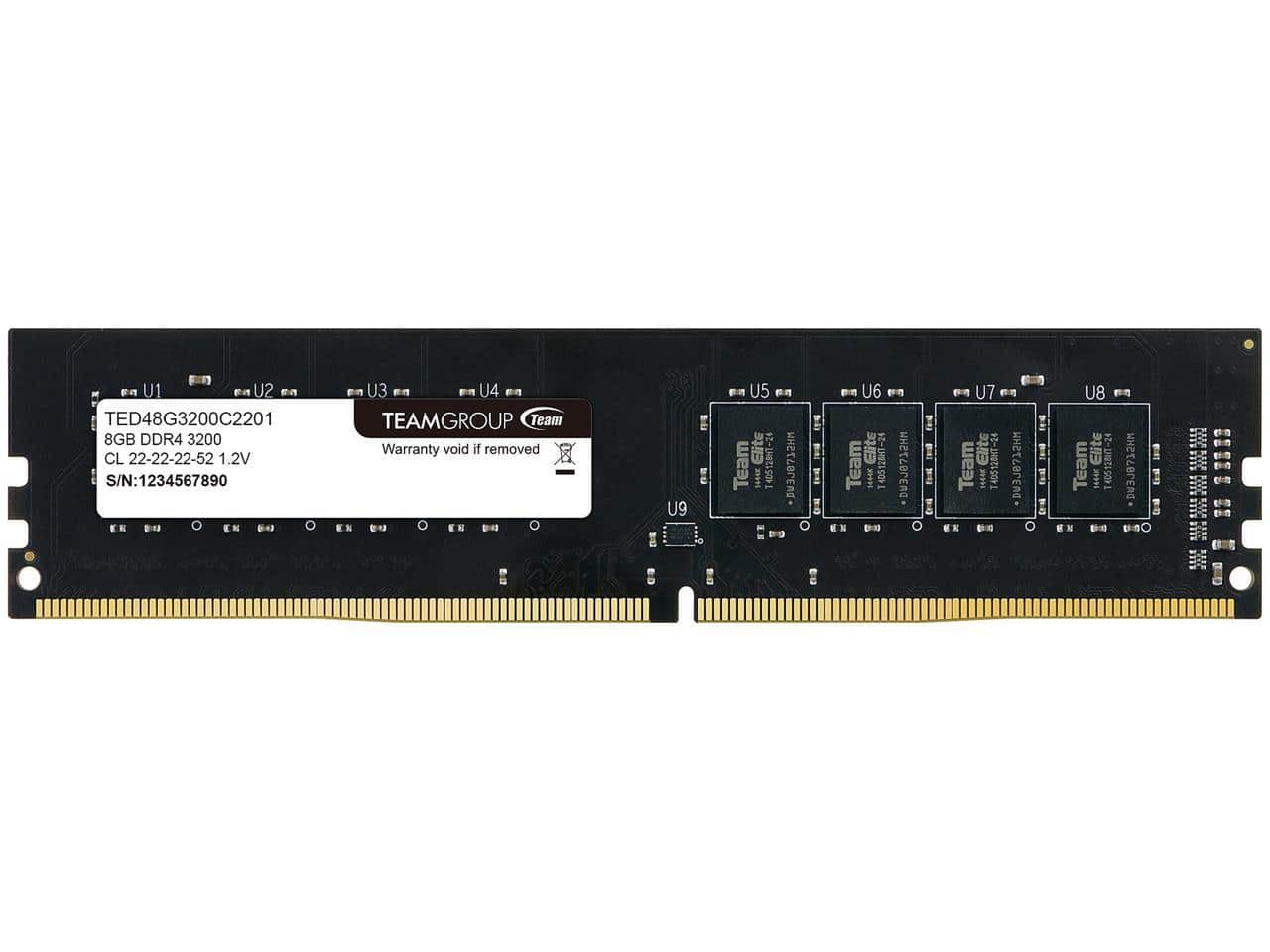 Team Group - Team Elite 8GB 288-Pin PC RAM DDR4 3200 (PC4 25600) Desktop Memory Model TED48G3200C2201