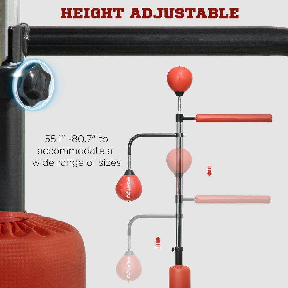 HEIGHT ADJUSTABLE

55.1" - 80.7" to accommodate a wide range of sizes