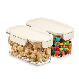 Sorbus - 2 Pack Airtight Food Storage Container- Stackable Pantry Canister with Secure Lid for Rice, Cereal, Flour - Clear