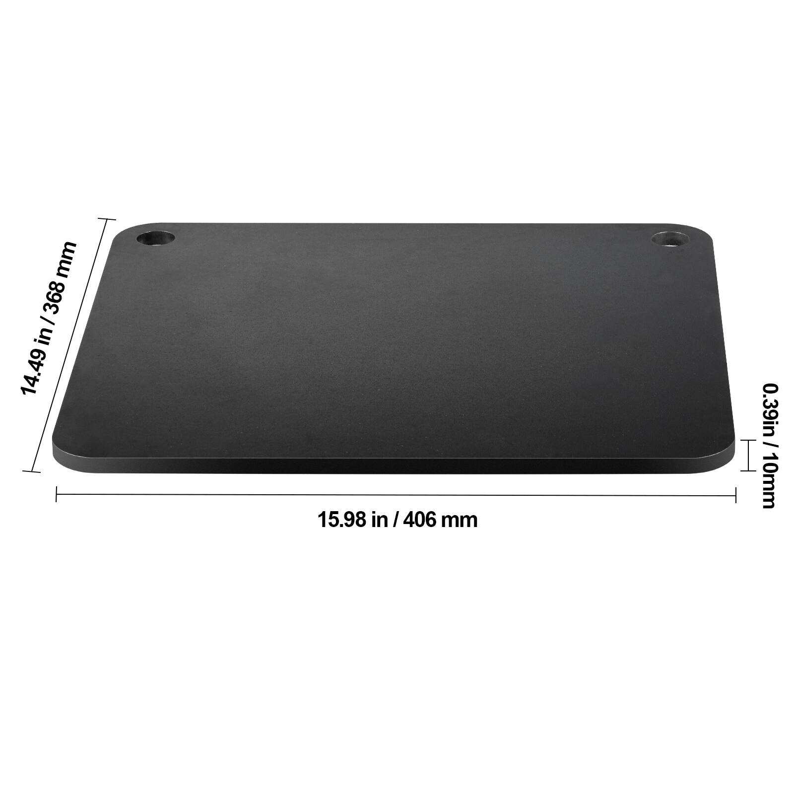 15.98 in / 406 mm  
14.49 in / 368 mm  
0.39 in / 10 mm