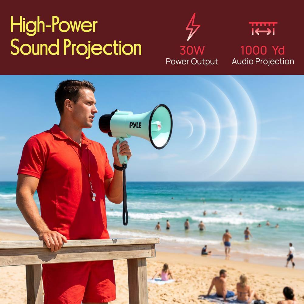 High-Power Sound Projection  
30W Power Output  
1000 Yd Audio Projection