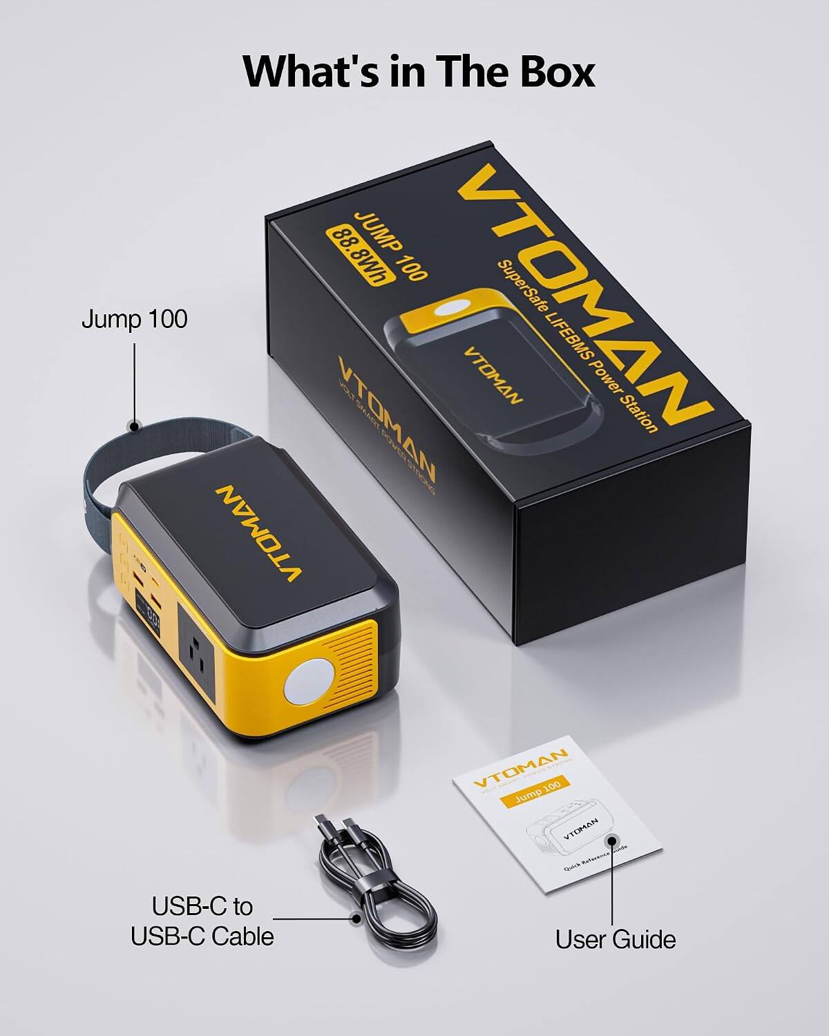 VTOMAN Jump100 88.8Wh Portable Power Station, LiFePO4 Battery