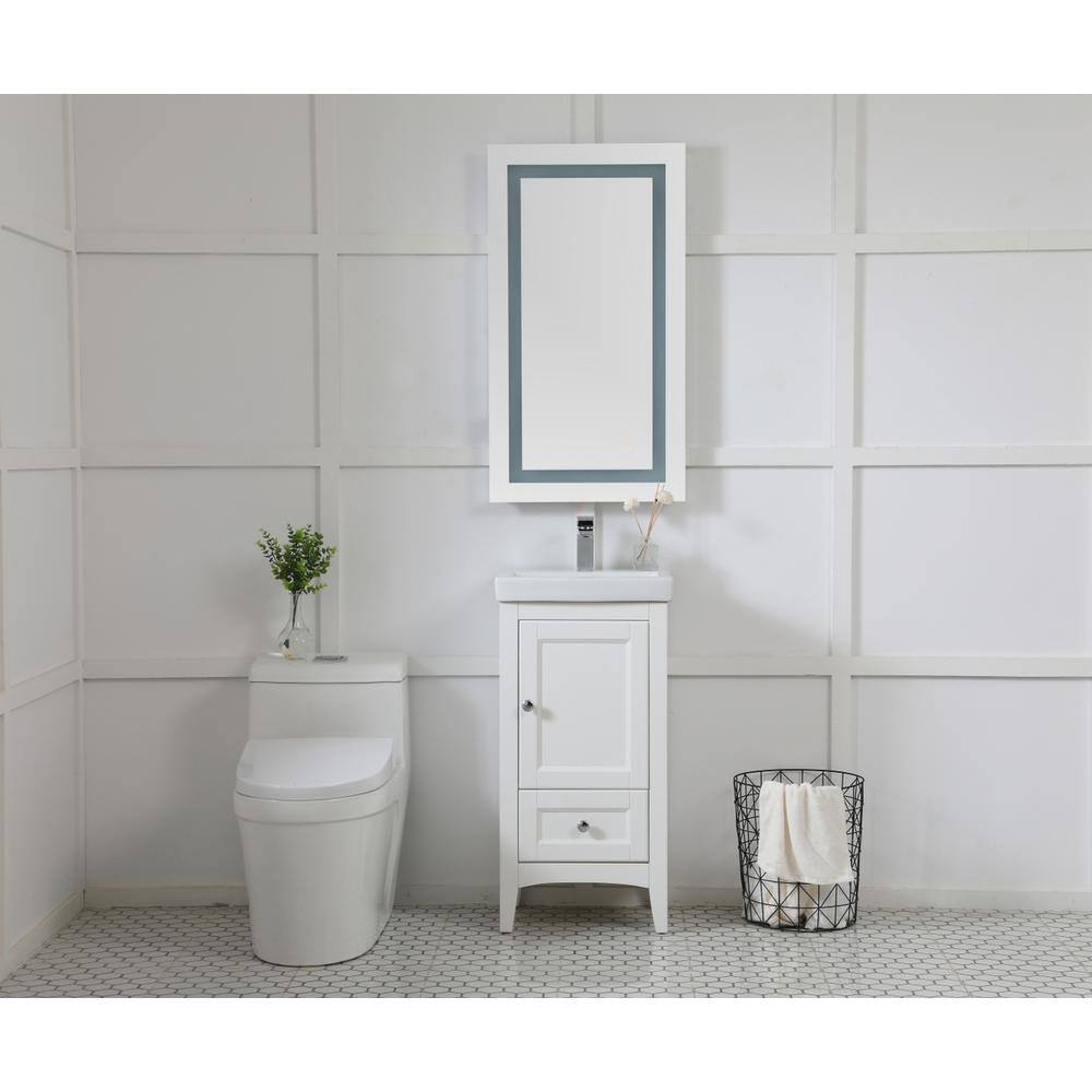 Alt View 3. Elegant Decor - Helios 20in x 36in Hardwired LED mirror - Silver.