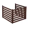 Front. VEVOR - Wooden Privacy Fence, 48 x 37 inch Air Conditioner Fence, 3 Panel Solid Outdoor Wood Privacy Screen with Metal Stakes - Wood brown.