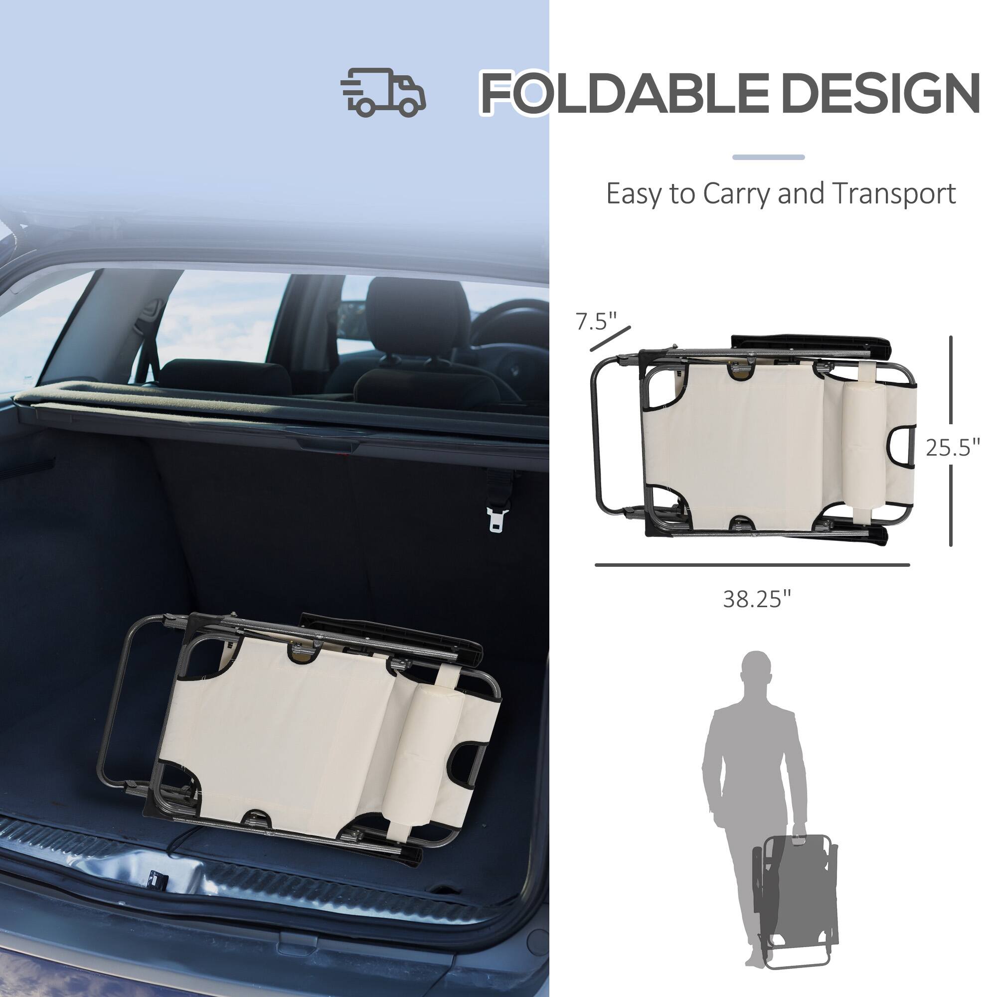 FOLDABLE DESIGN - Easy to Carry and Transport

7.5"
25.5"
38.25"