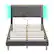 Angle. Bestier - Bed Frame Bed with LED Light & Adjustable Storage Headboard for Bedroom Upholstered Platform -Full Size - Grey.