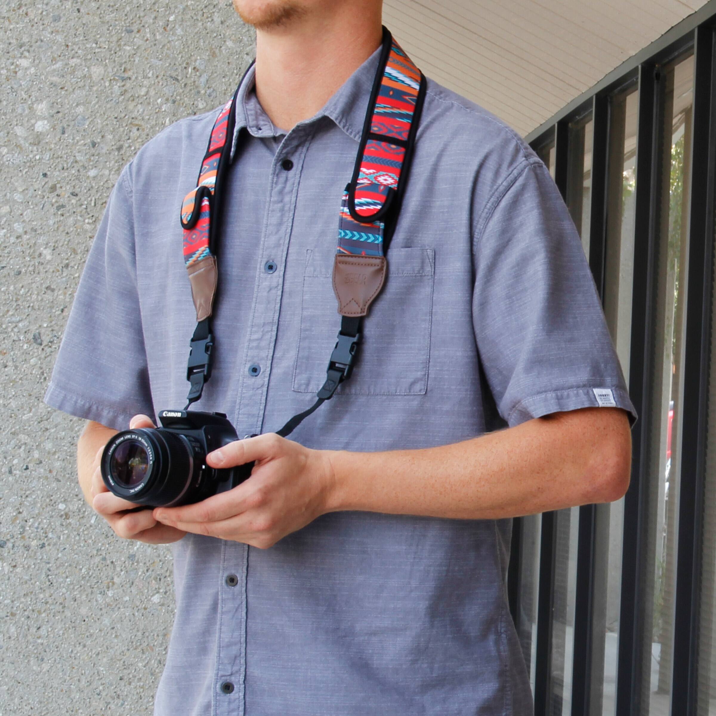 Alt View 5. USA Gear - Camera Neck Strap with Accessory Storage Pockets.