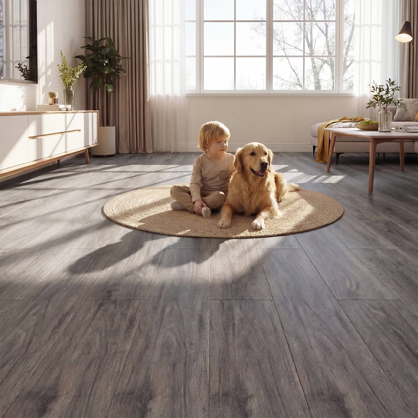 Alt View 2. Costway - Costway 48-Pack 72 Sq.Ft Floor Tile Vinyl Flooring, Waterproof Vinyl Plank Flooring - Gray.