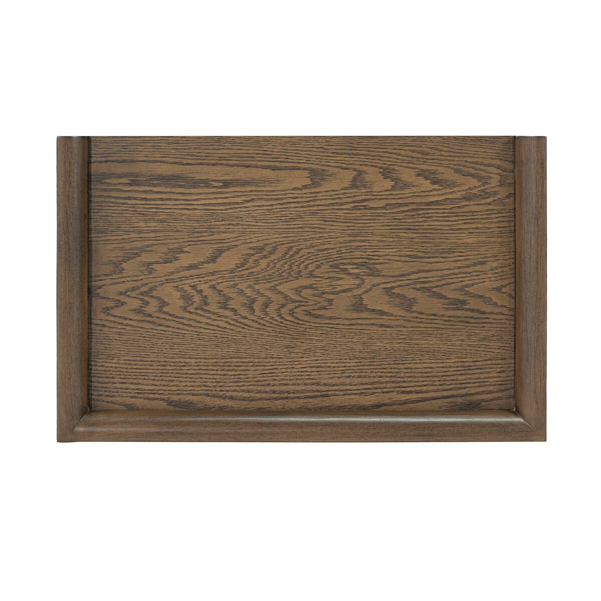 Back. Loheer - Loheer Mid Century Modern Nightstand, Two Drawer Bedside Table in Dark Walnut - Dark Walnut.