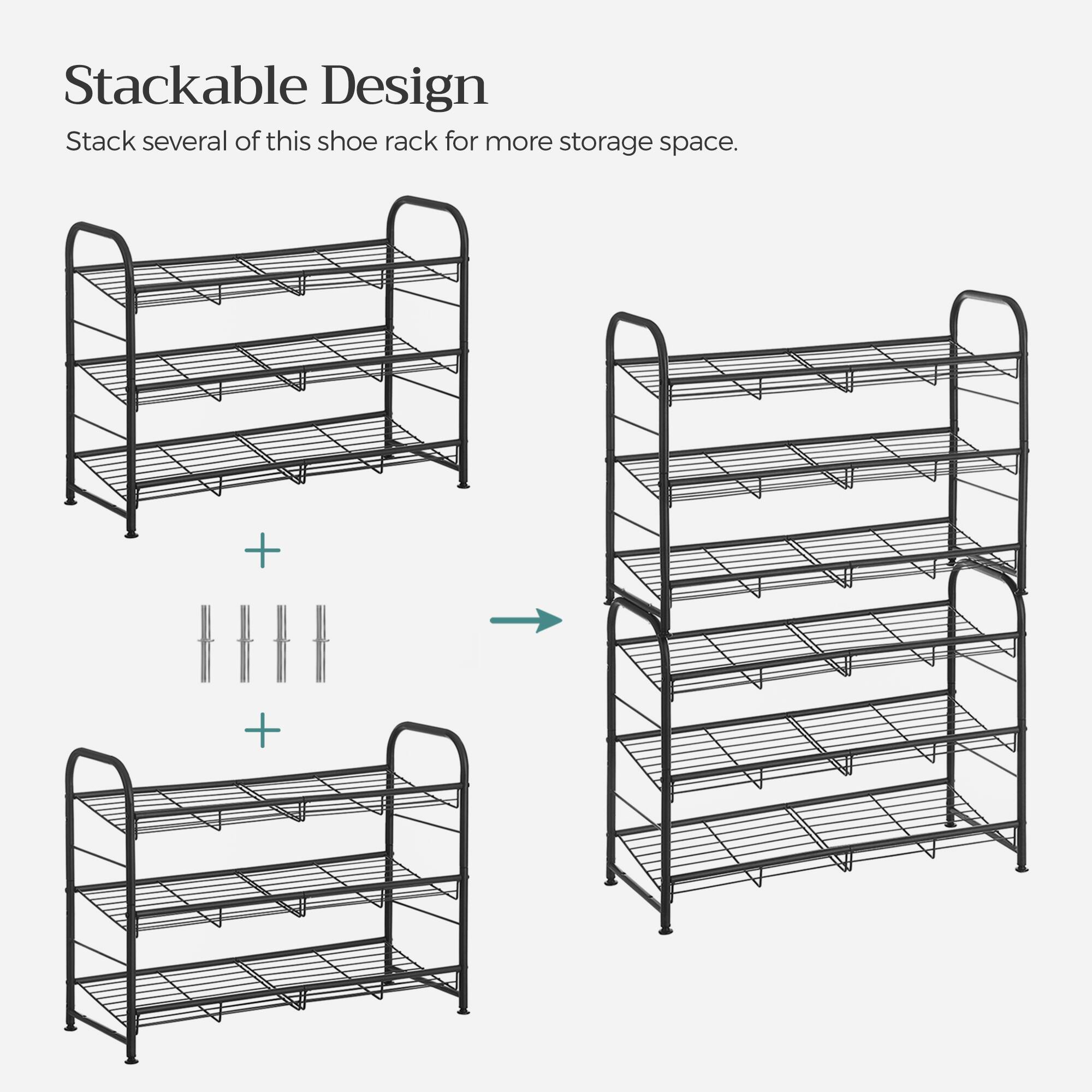 Stackable Design  
Stack several of this shoe rack for more storage space.