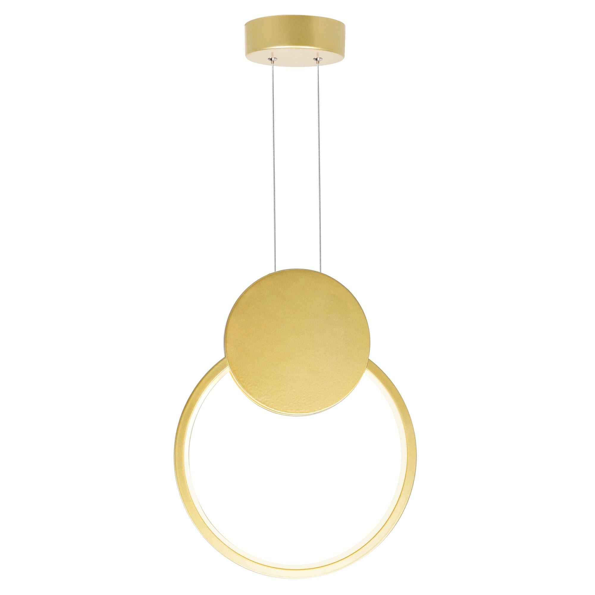 Angle. CWI Lighting - Pulley 8 in LED Satin Gold Mini Pendant - Satin Gold.