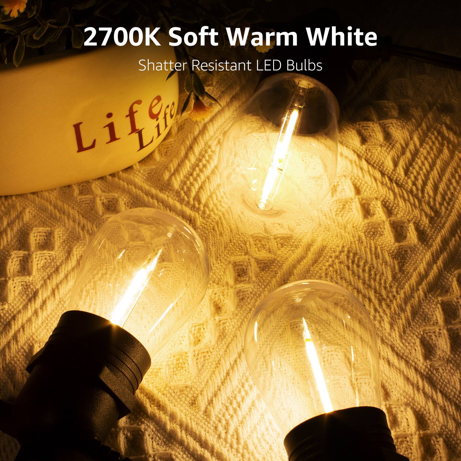 2700K Soft Warm White  
Shatter Resistant LED Bulbs  

Life Life