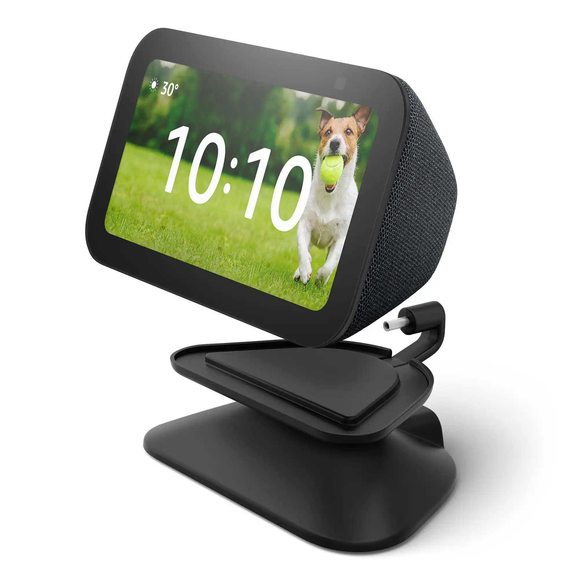 Amazon - Stand for Echo Show 5 (3rd Gen) - Adjustable stand with USB-C Charging Port (Echo Show not included) - Charcoal