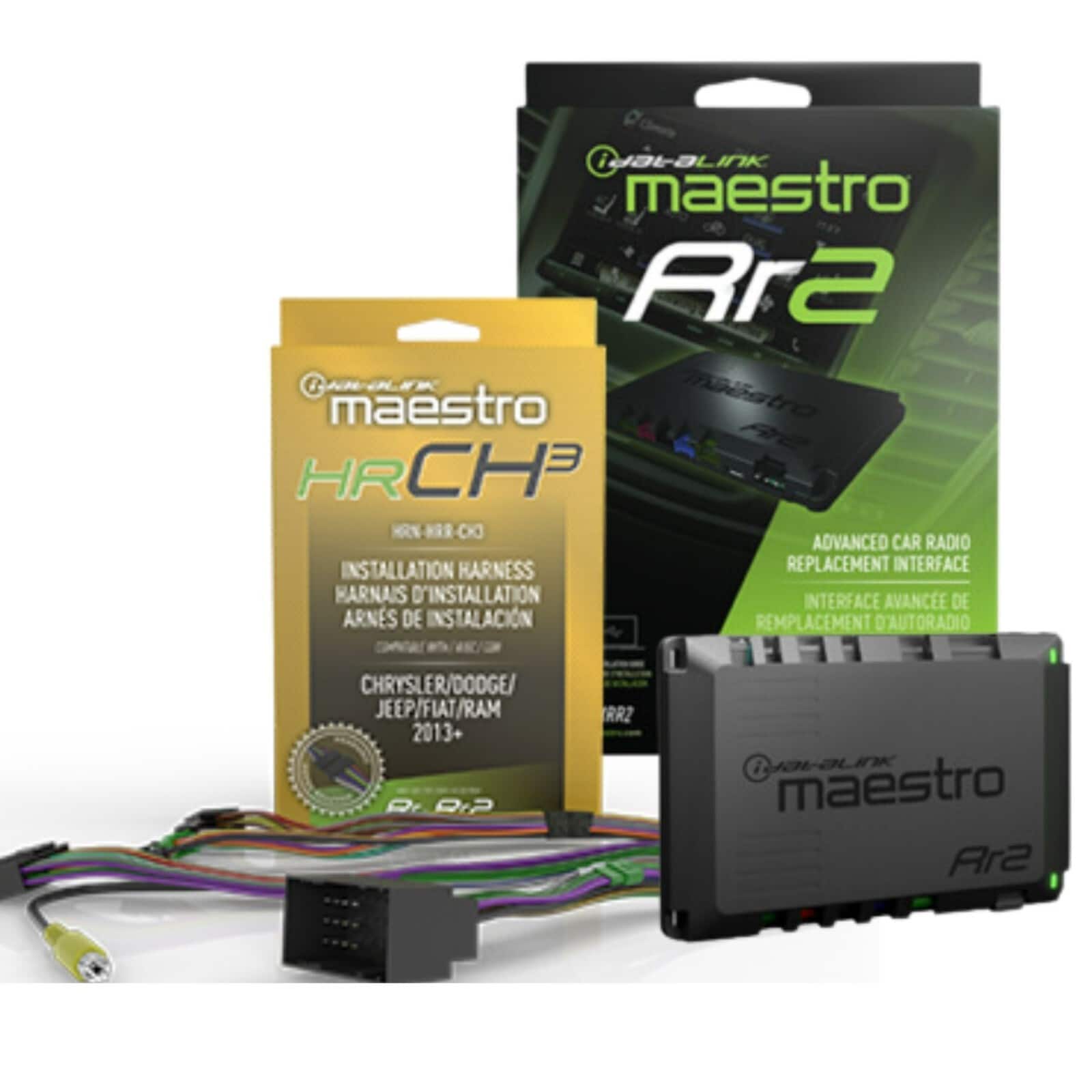 iDatalink Maestro HRN-HRR-CH3 Factory System Adapter + ADS MRR2 Interface Module for Chrysler Dodge Jeep Vehicles - Black