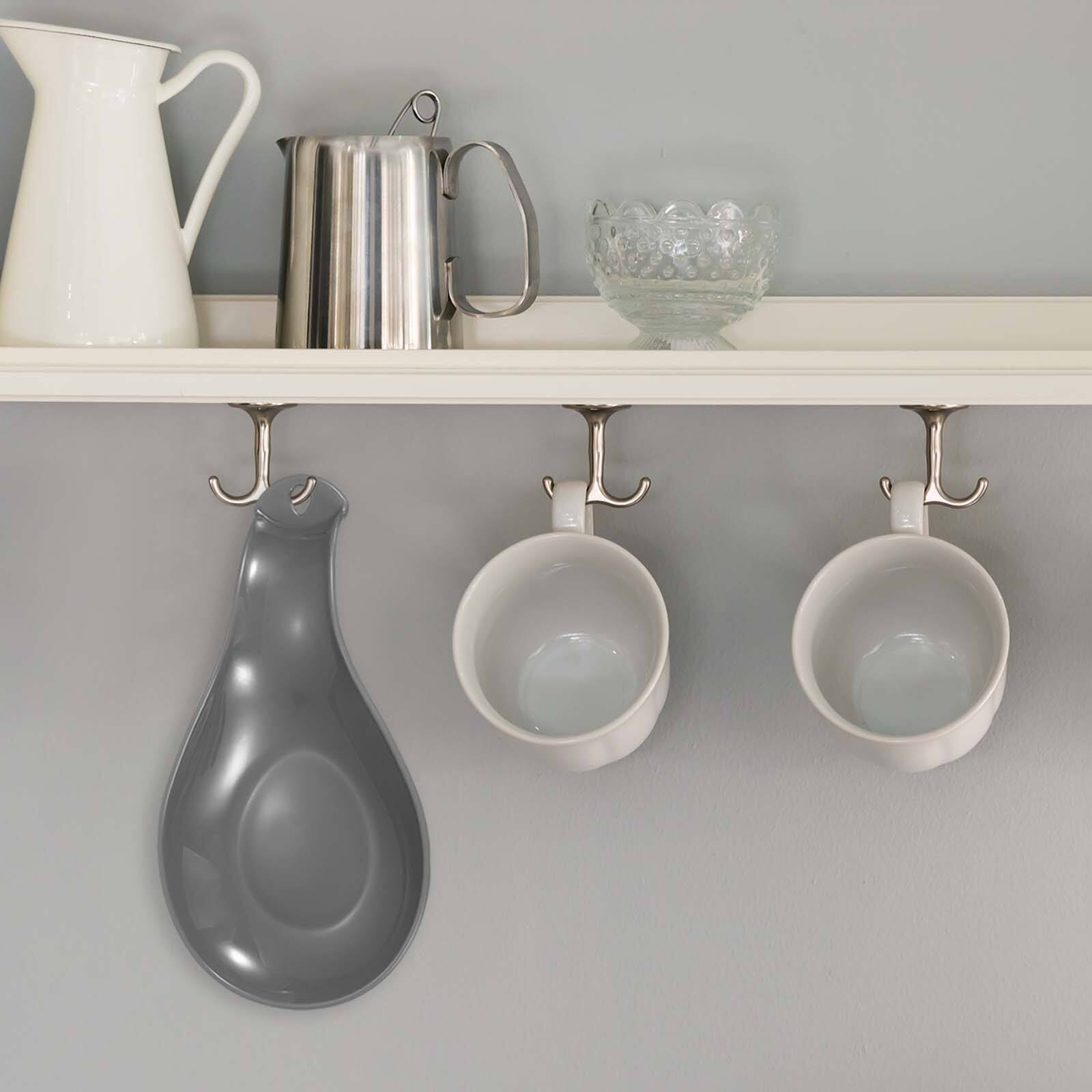 Alt View 5. Unique Bargains - 4pcs Spoon Rest, 8.3x4.1" Plastic Spoon Holder Heat Resistant Spatula Ladle Rest Kitchen Utensil Rack - Grey.