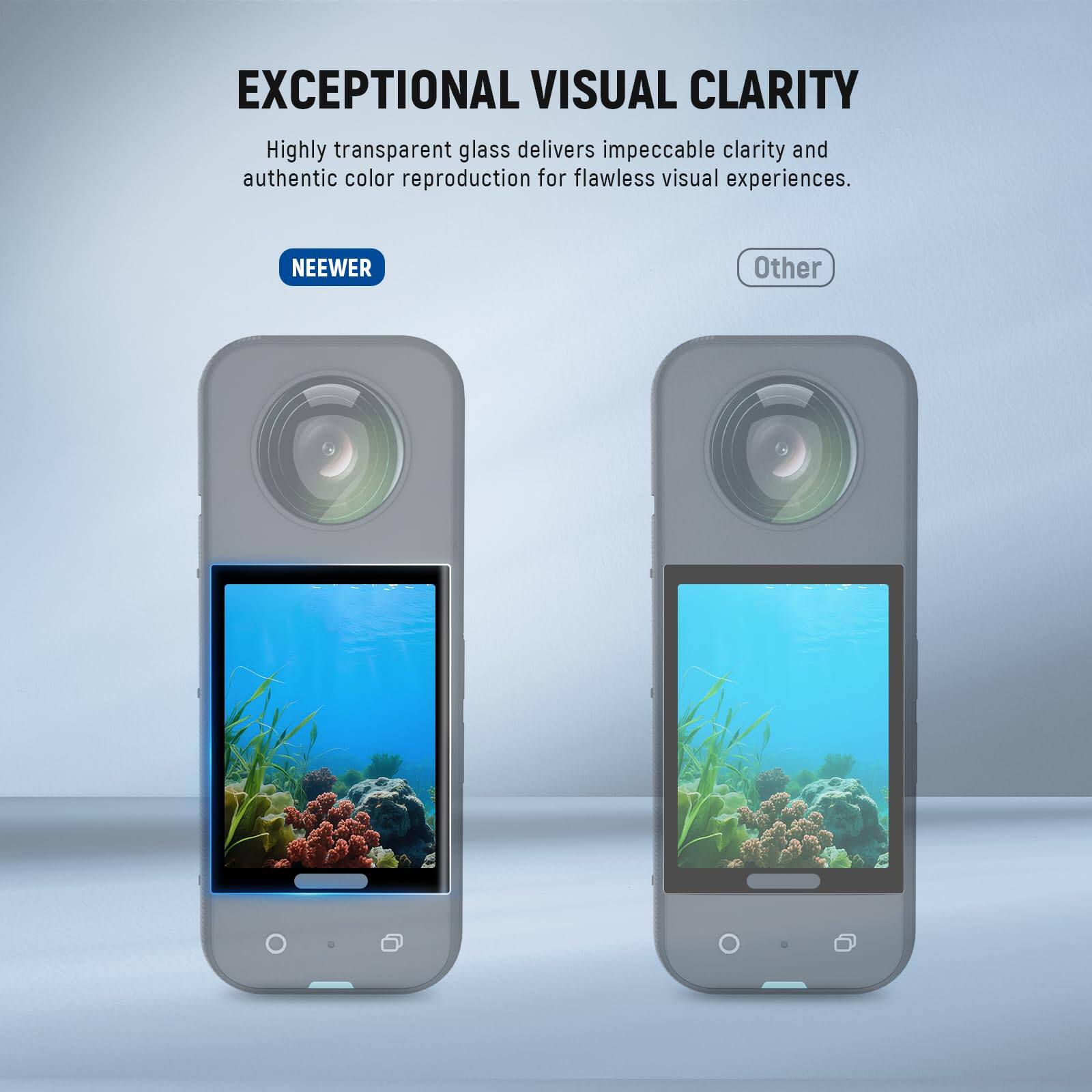 EXCEPTIONAL VISUAL CLARITY

Highly transparent glass delivers impeccable clarity and authentic color reproduction for flawless visual experiences.

NEEWER

Other