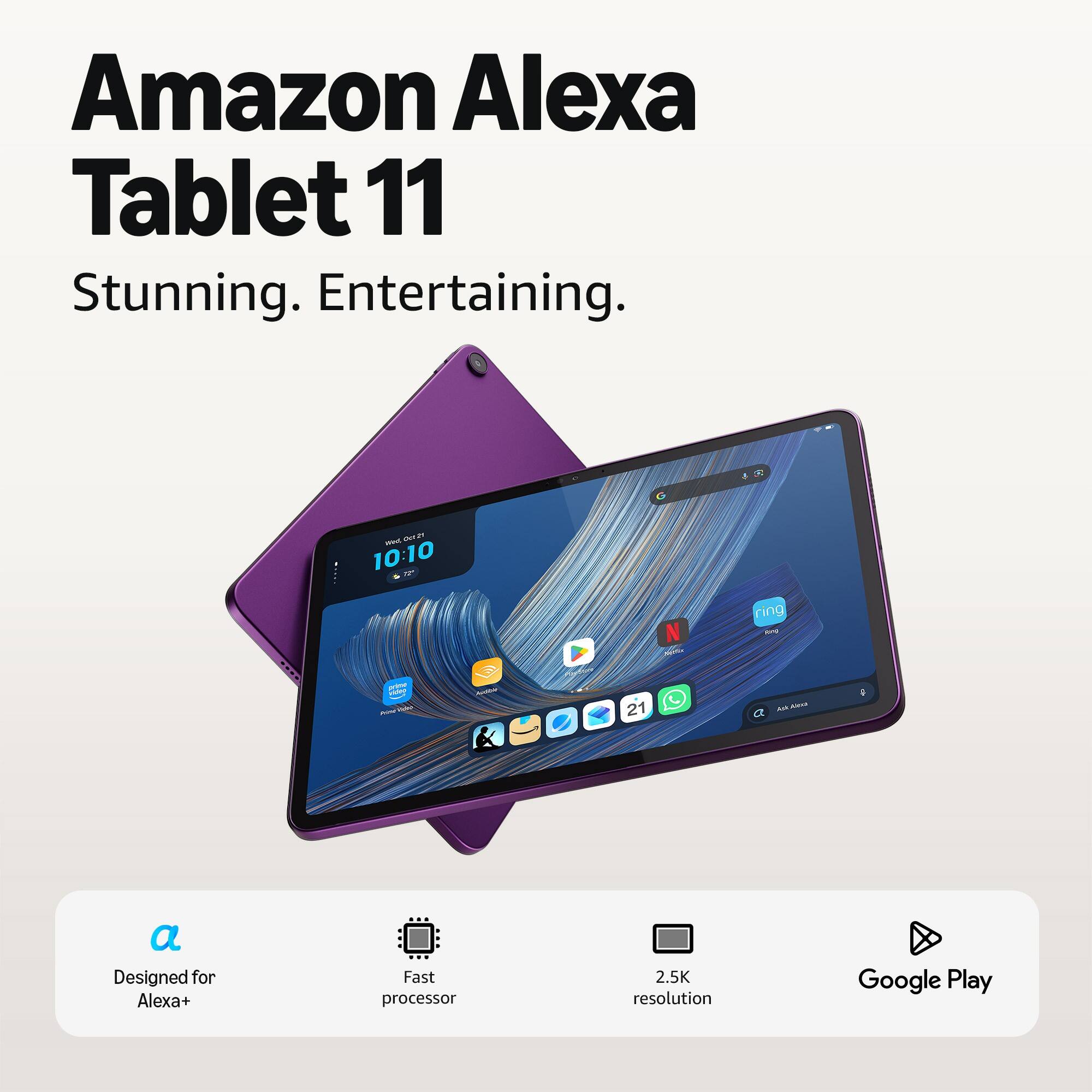 Amazon Alexa Tablet 11 (All new), 8GB RAM, 64GB, 11″ stunning 2.5K ...