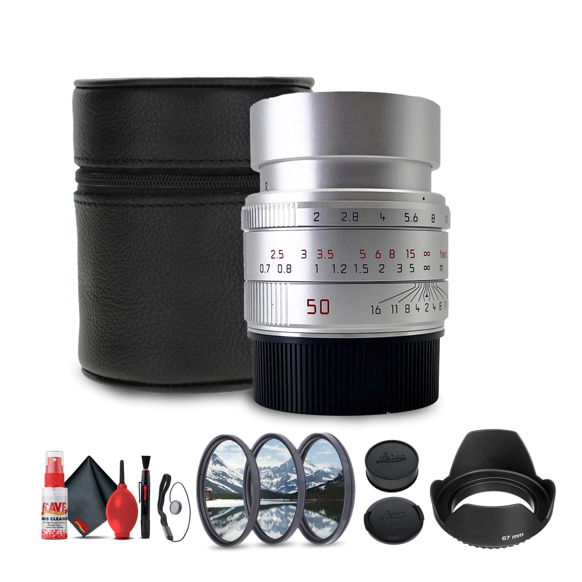 Leica - APO-Summicron-M 50mm f/2 ASPH. Lens (Silver Anodized) + Lens Filter Kit + More - Black price history on PriceWatchPro