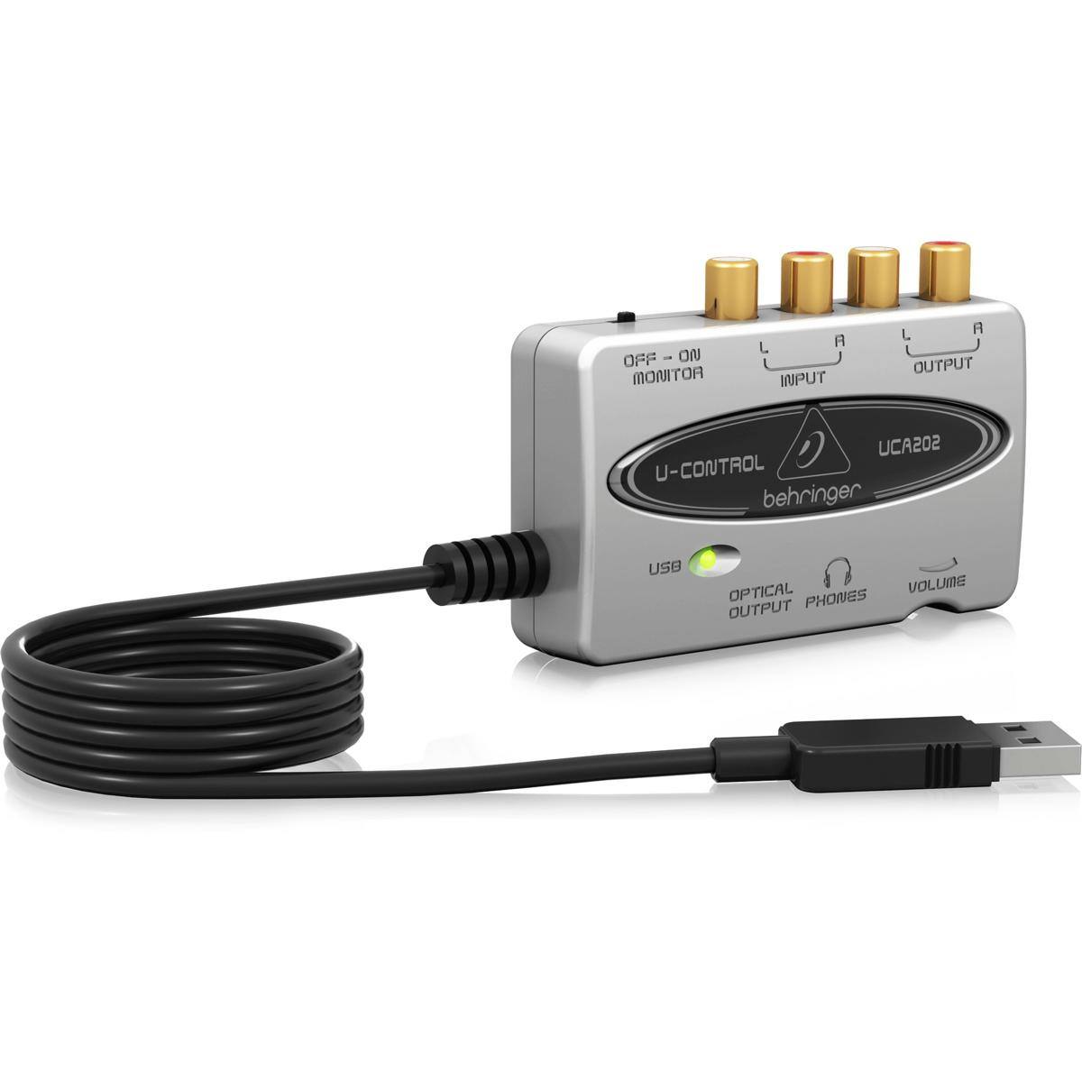 OFF - ON MONITOR  
L A INPUT  
L A OUTPUT  
UCA202  
U-CONTROL  
behringer  
USB  
OPTICAL OUTPUT  
PHONES  
VOLUME