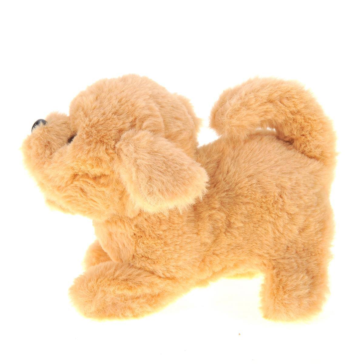 Back. JuzToys - Walking Dog Golden Retriever Interactive Electronic Pet Plush Toy Puppy Barking and Moving - Brown.