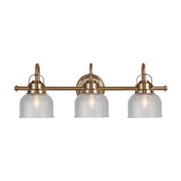 Jonathan Y - Virginia 25.25" 3-Light Metal/Glass LED Vanity Light - Brass Gold