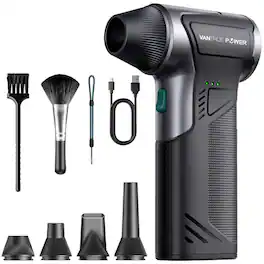Vantrue - Power - T150 Compressed Air Duster, 110000RPM, 3-Gear Adjustable, Fast Charging, Hand-held, Versatile Usage - Black