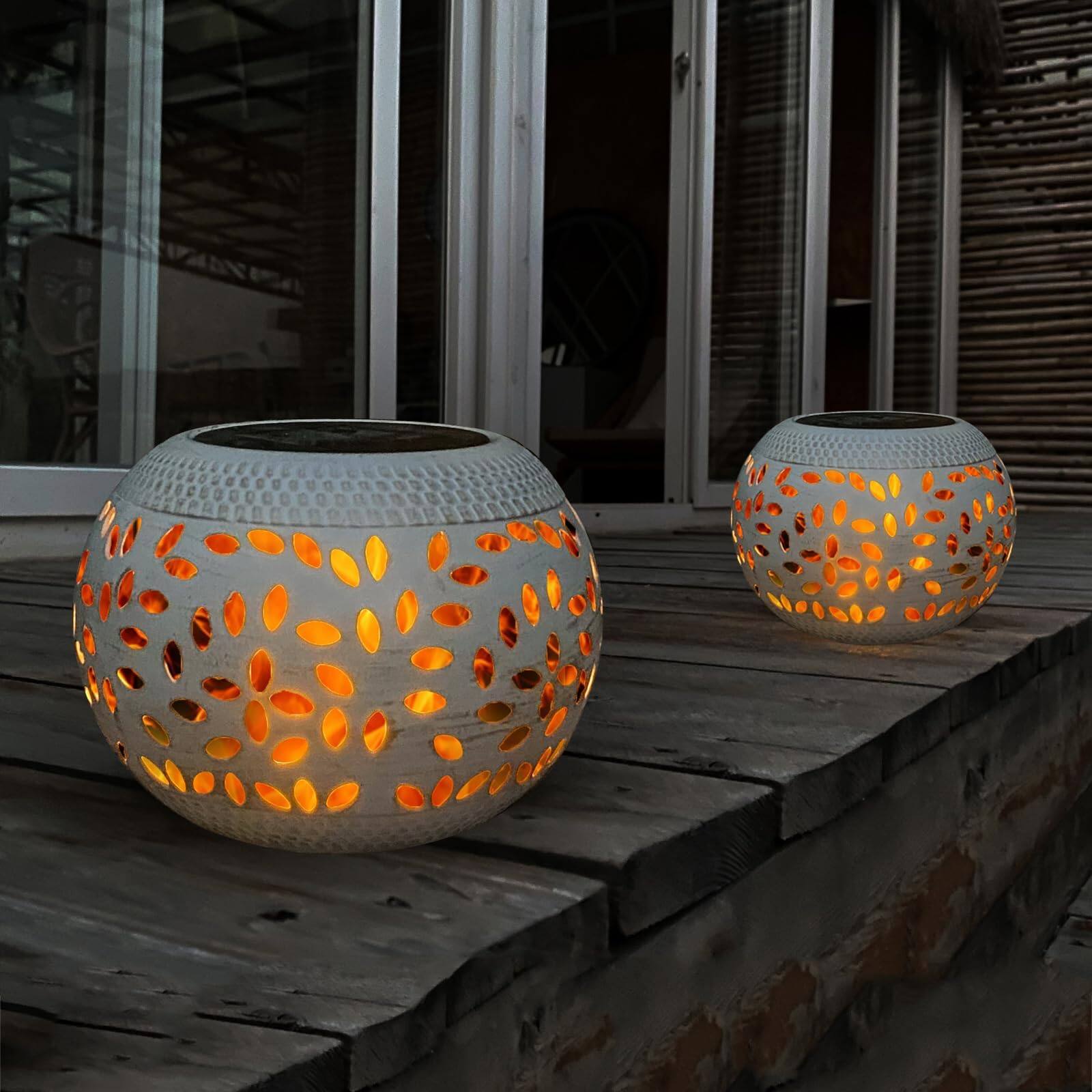 2 Pack White Flickering Flame Lamp 2