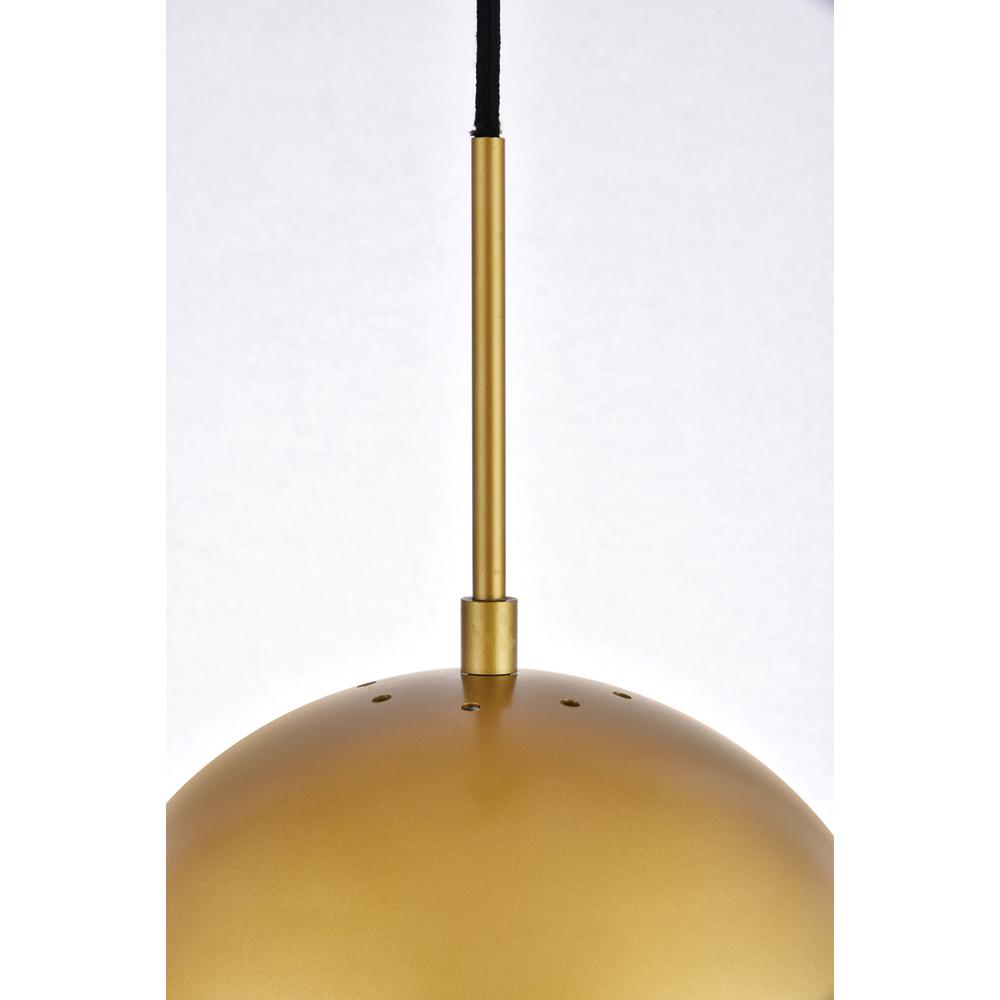 Back. Living District - Eclipse 1 Light Brass Pendant With Frosted White Glass - Brass And Frosted White.