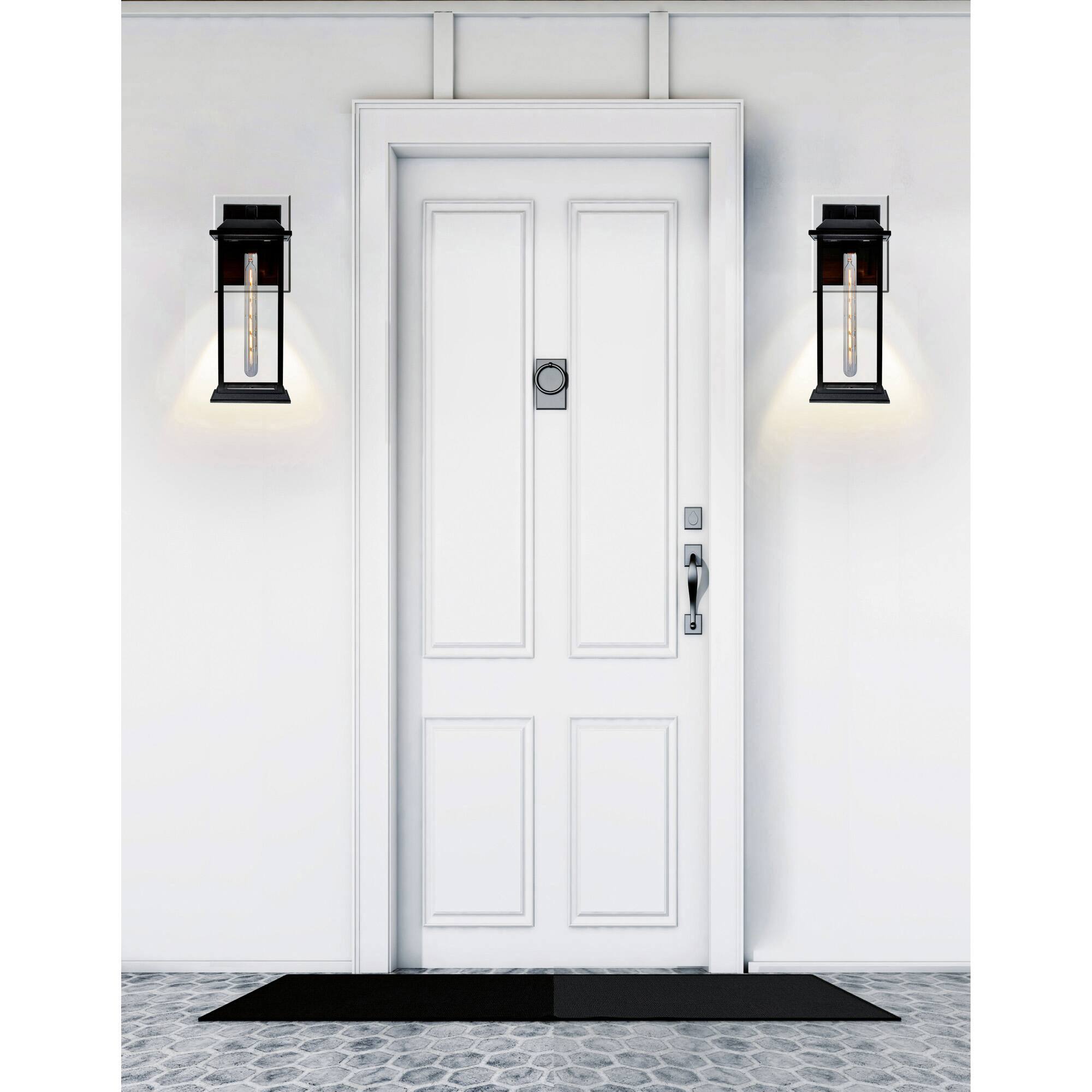 Alt View 3. CWI Lighting - Blackbridge 1 Light Outdoor Black Wall Lantern - Black.