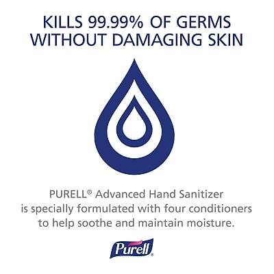 KILLS 99.99% OF GERMS WITHOUT DAMAGING SKIN

PURELL® Advanced Hand Sanitizer is specially formulated with four conditioners to help soothe and maintain moisture.