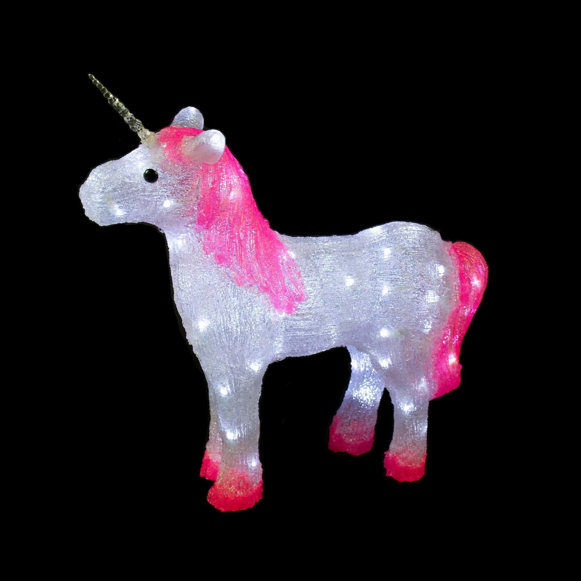 Alt View 1. Northlight - 23" Lighted Commercial Grade Acrylic Unicorn Christmas Display Decoration - Clear.