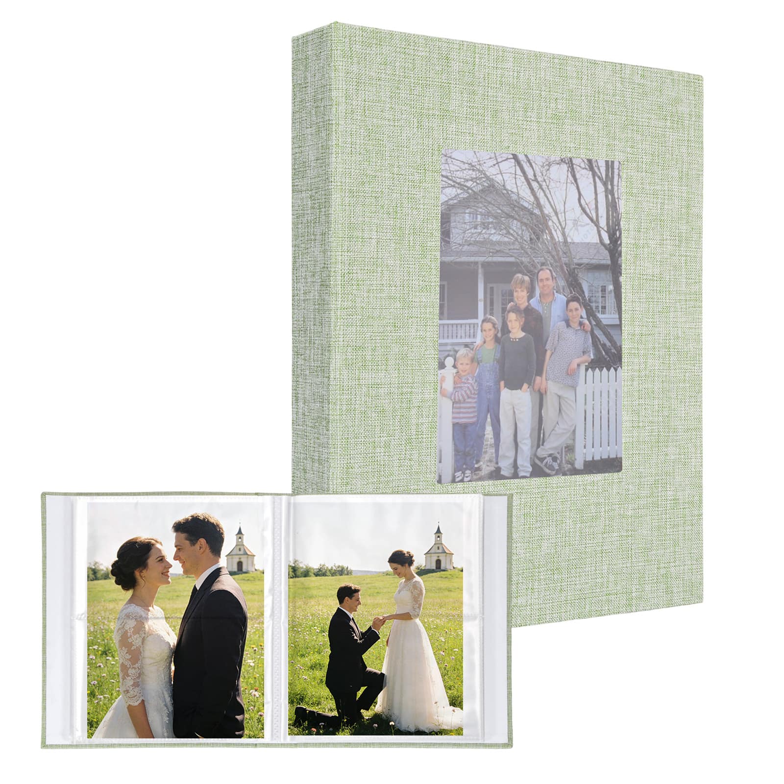 "Unique Bargains - Photo Album 4""x6"" 144 Photos Linen Cover Picture Photo Book with Display Window for Family Wedding Anniversary - Green" price history on PriceWatchPro