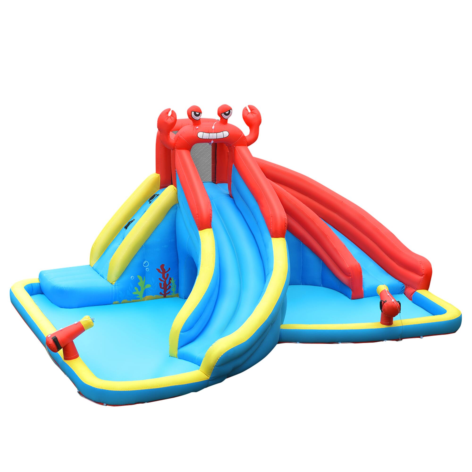 Alt View 5. Gymax - Gymax Inflatable Water Park Bounce House Crab w/ 2 Slides Climbing Wall Tunnel.